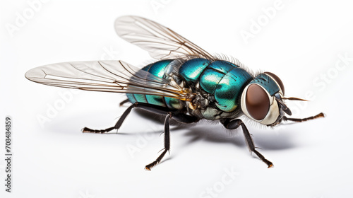 photograph Bluebottle Fly isolated on white background © Surasri