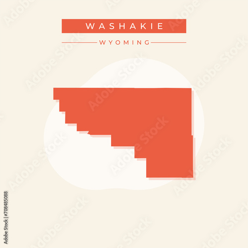 Vector illustration vector of Washakie map Wyoming photo
