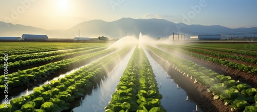 Solar energy irrigates a lettuce field in Turkey. photo