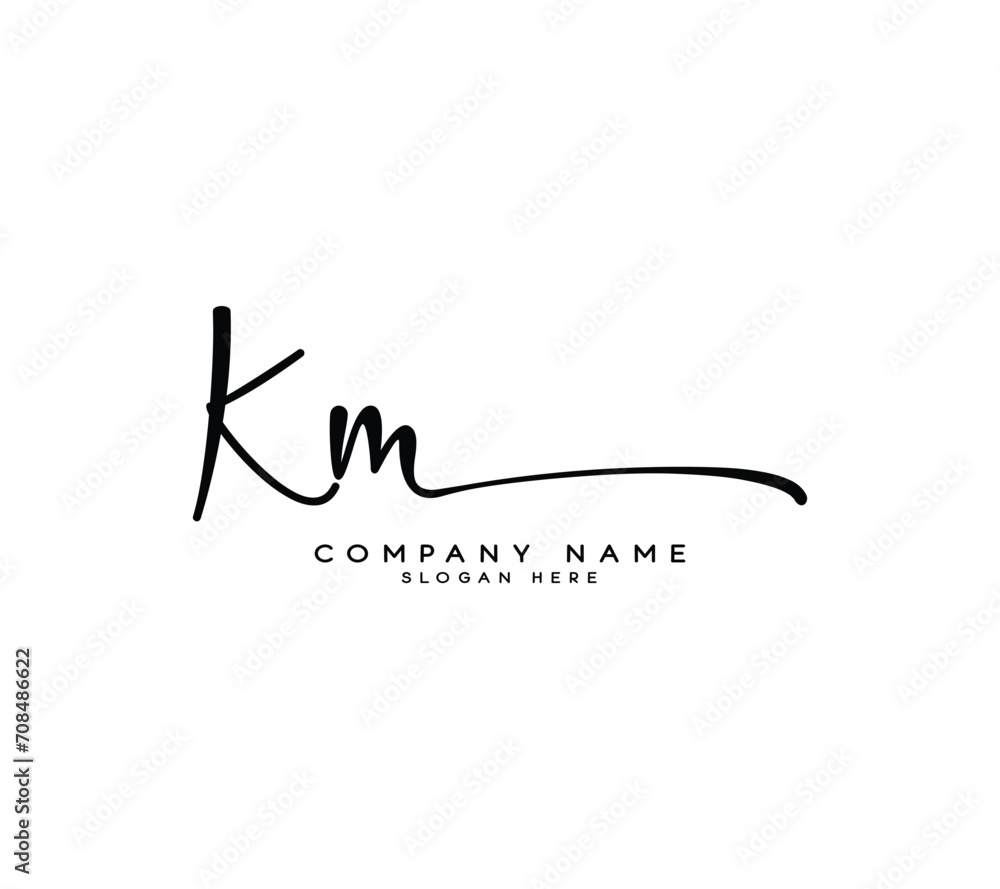 KM K M initial letter handwriting and signature logo KM K M initial letter handwriting and signature logo