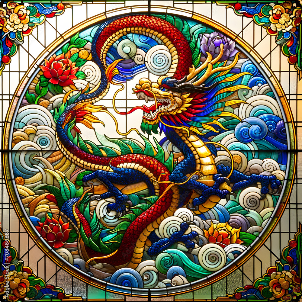 stained glass dragon