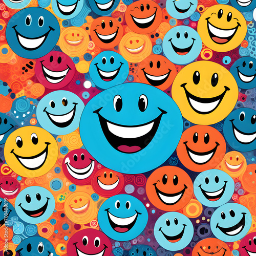 pattern with funny faces