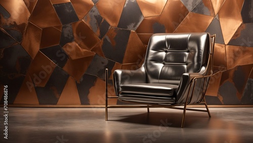 Armchair with Silver Color, Empty Room, using Generative ai