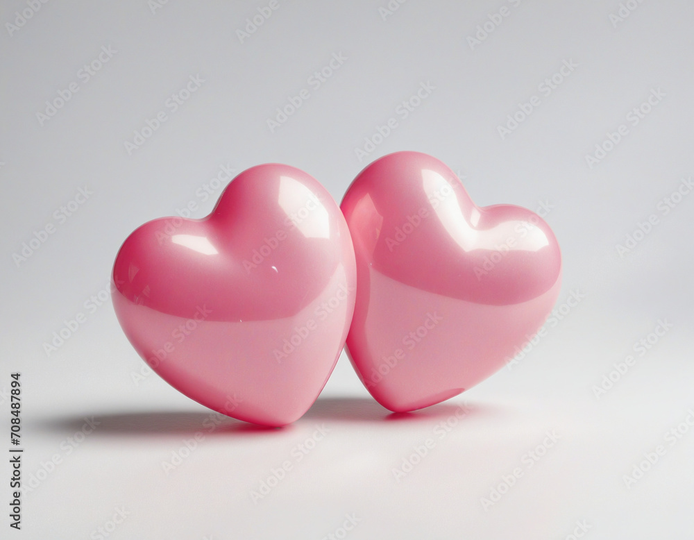 Pink Pair of Valentine's Day Candy Hearts