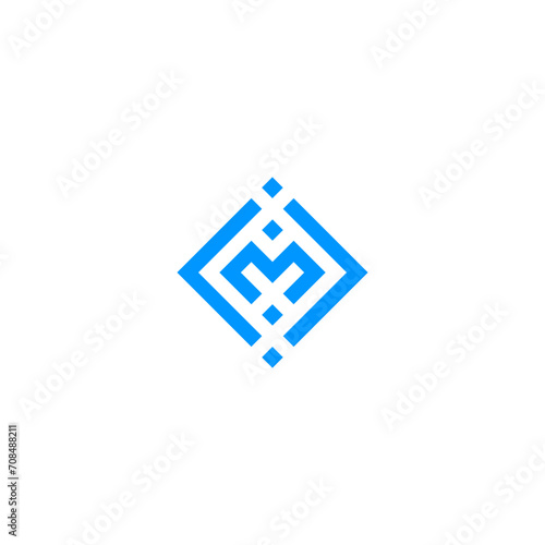 M initial logo with bracket and dots accent. M coding logo