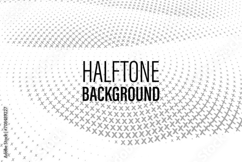 Halftone abstract background with flowing particles. Digital future technology concept. vector illustration.