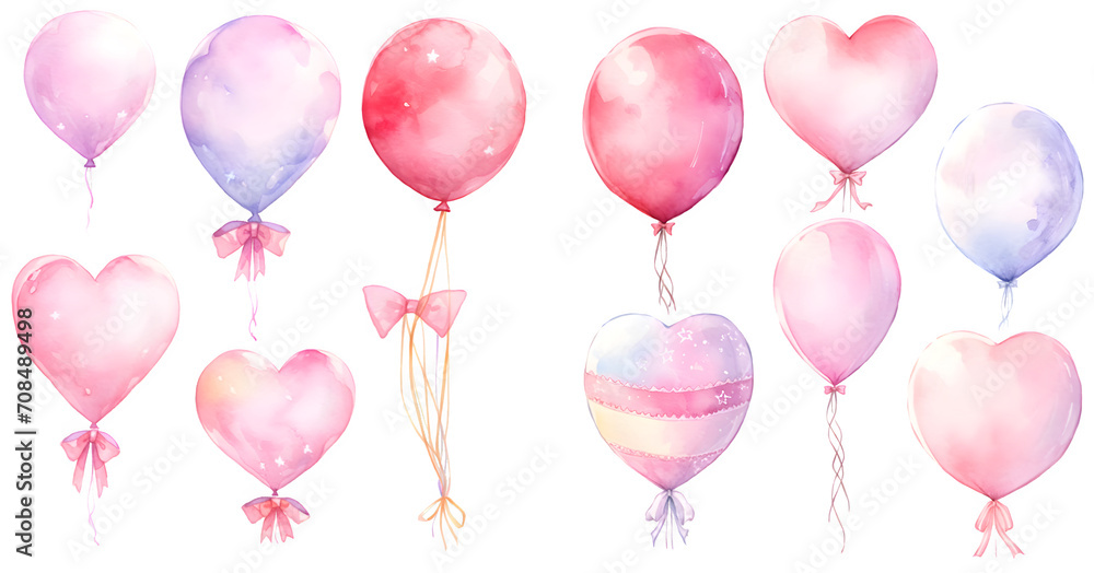 Watercolor balloon clipart for graphic resources