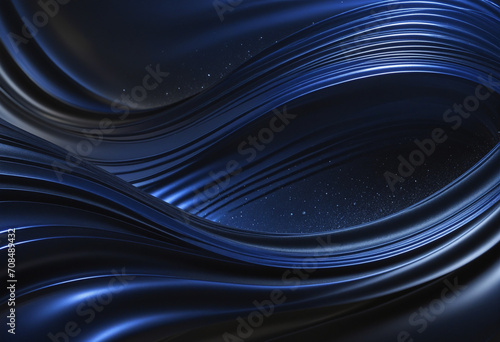 Blue abstract background with geometric shapes and waves. Grungy texture with metallic shimmer and bright neon accents. Vibrant cobalt sapphire hues.