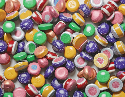 Assorted British Candy on White Background