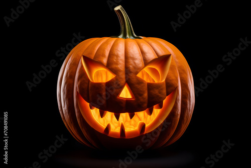 Halloween pumpkin isolated on a black background.