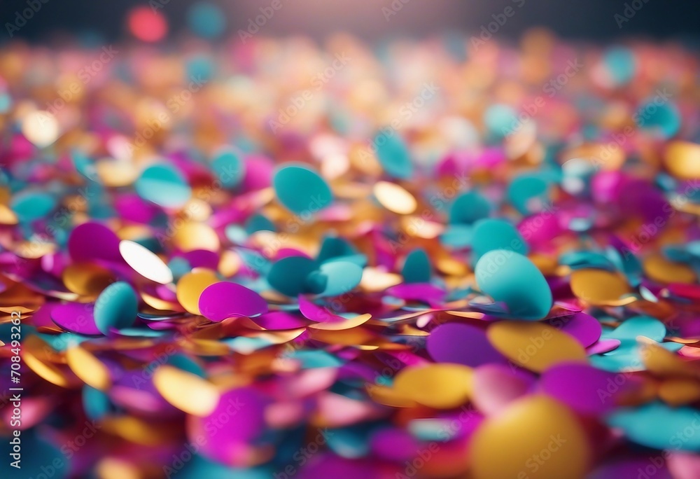 Celebration and colorful confetti party Blur abstract background Fallen confetti