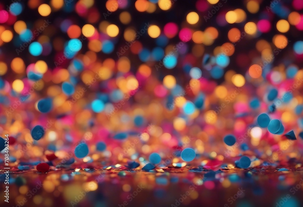 Celebration and colorful confetti party Blur abstract background Falling particles