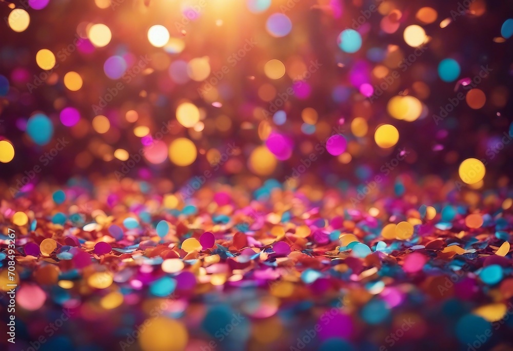 Celebration and colorful confetti party Blur abstract background
