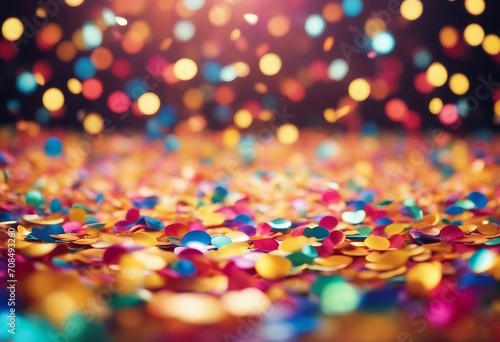 Celebration and colorful confetti party Blur abstract background with falling confetti