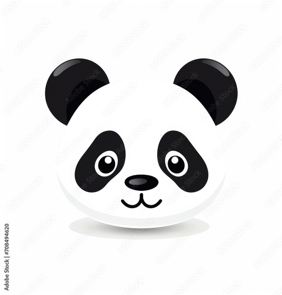 Fototapeta premium Adorable Black & White Panda Bear with Expressive Eyes in Nature, Generative AI