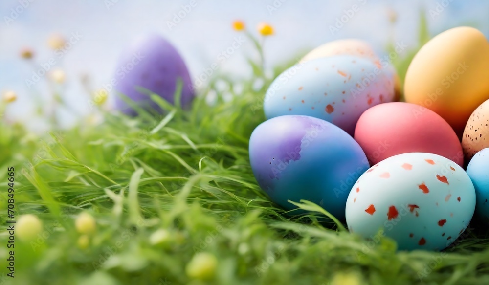 Happy easter concept preparing for the holidays colorful easter eggs background,,
Easter Egg Brightly Painted Eggs Scattered Across The Grass On A Sunny Day