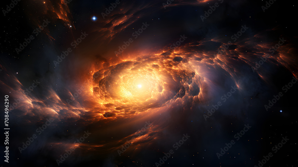 Abstraction of the birth of a star in a space galaxy
