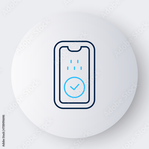 Line Taxi mobile app icon isolated on white background. Mobile application taxi. Colorful outline concept. Vector