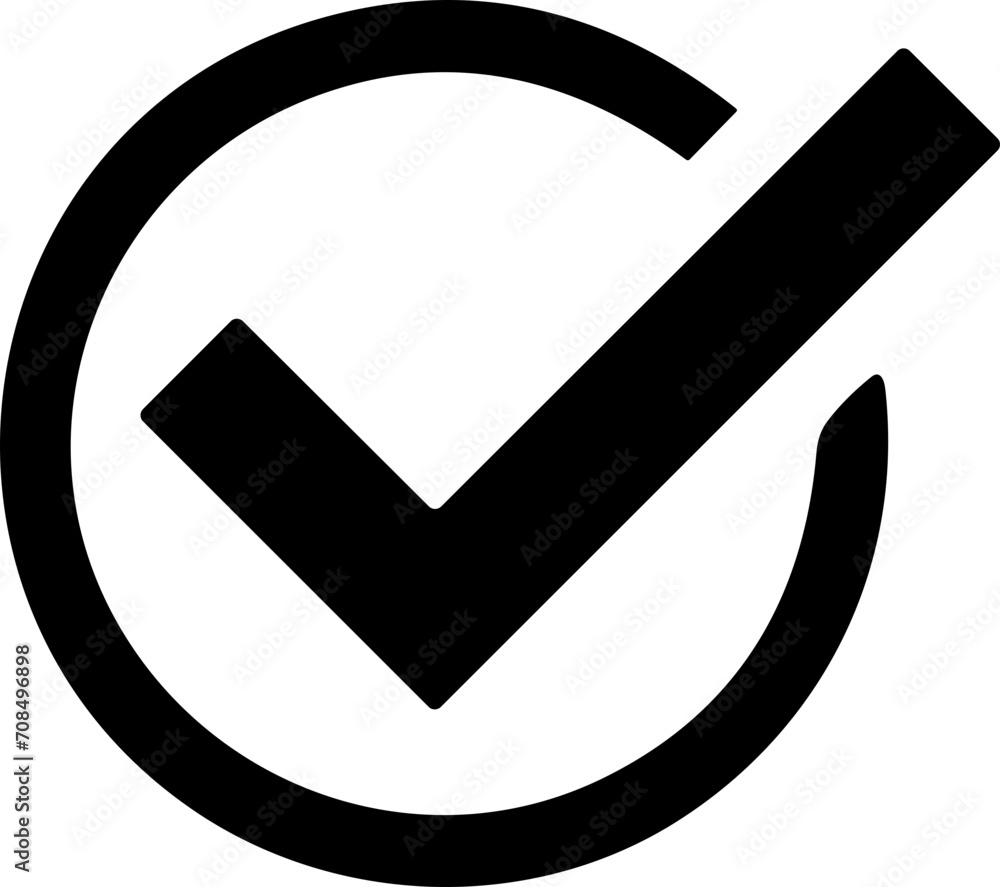 Check mark icon. Tick mark symbol. Simple check mark. Quality sign icon