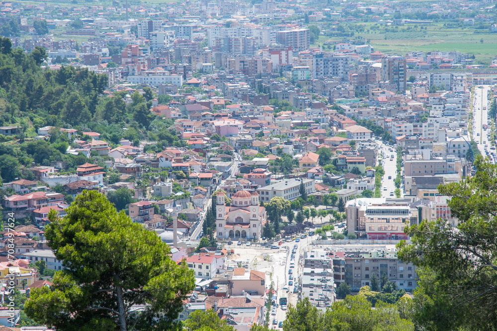 View over the city of Berat in Albania