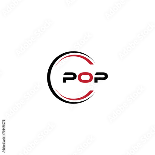 POP logo. P O P design. White POP letter. POP  P O P letter logo design. Initial letter POP linked circle uppercase monogram logo. P O P letter logo vector design. POP letter logo design five style.  