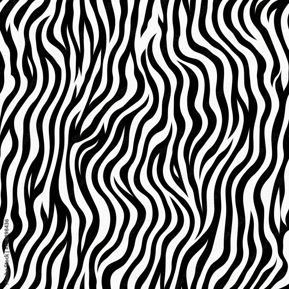 Tiger or zebra fur repeating texture. Jungle animal skin stripes. Seamless black and white monochrome pattern for print for paper, card, wallpaper, textile, fabric Tiger or zebra fur repeating texture. Jungle animal skin stripes. Seamless black and white monochrome pattern for print for paper, card, wallpaper, textile, fabric