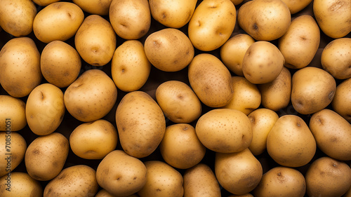 Wallpaper top view of potatoes surface.