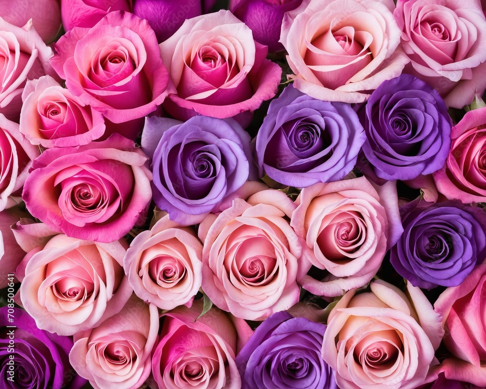 Gradient of Roses in Pink and Purple Tones Gradient of Roses in Pink and Purple Tones