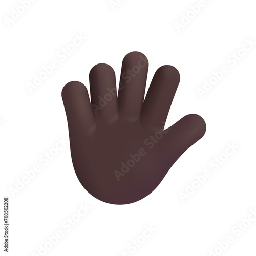 Hand with Fingers Splayed: Dark Skin Tone 