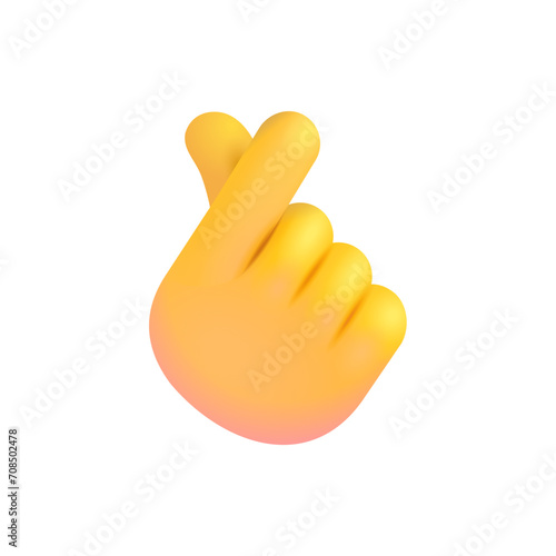 Hand with Index Finger and Thumb Crossed