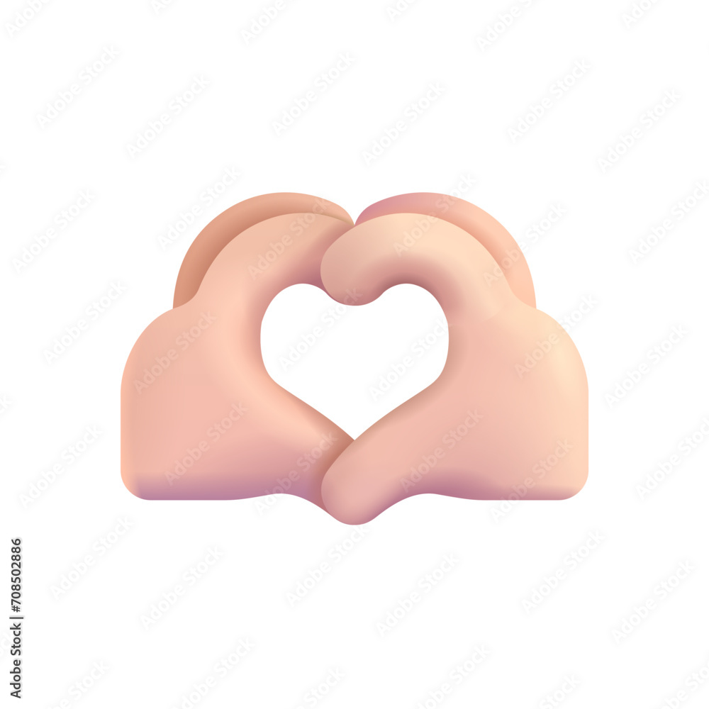 Fototapeta premium Heart Hands: Light Skin Tone