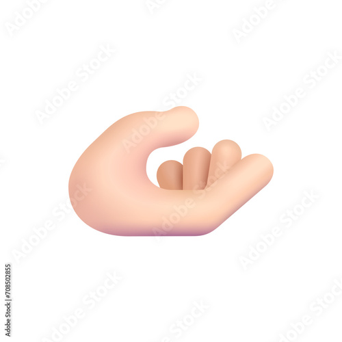 Palm Up Hand: Light Skin Tone