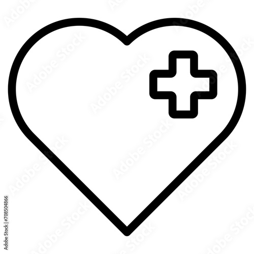 heart icon with cross symbol.