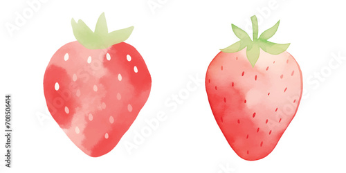 cute strawberry watercolor vector illustration