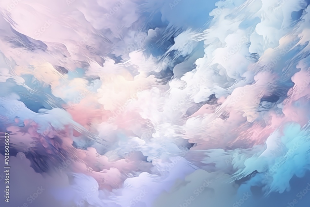 Abstract illustration of pastel purple, pink, violet blue gloomy cloudy sky background