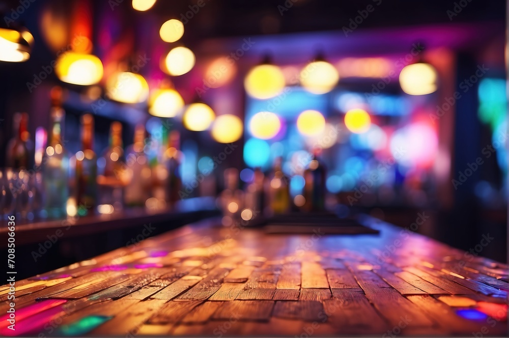 Abstract blurred defocused on bar counter Abstract blurred defocused on bar counter