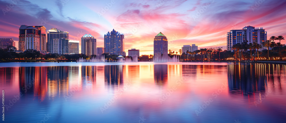 Fototapeta premium Orlando City Beautiful Panorama view