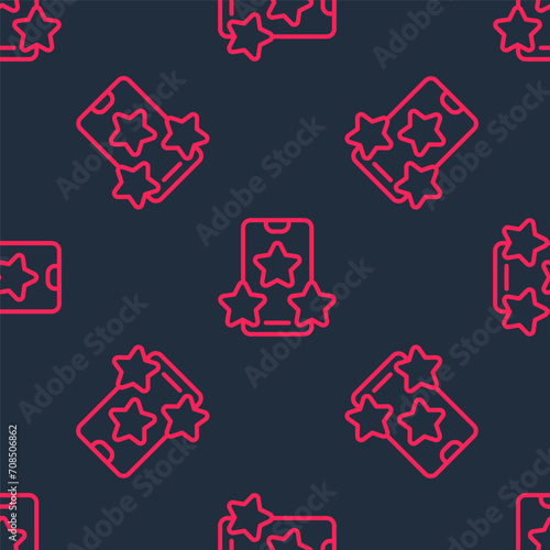 Red line Online sports betting icon isolated seamless pattern on black background. Sport bet bookmaker. Betting online make money. Vector