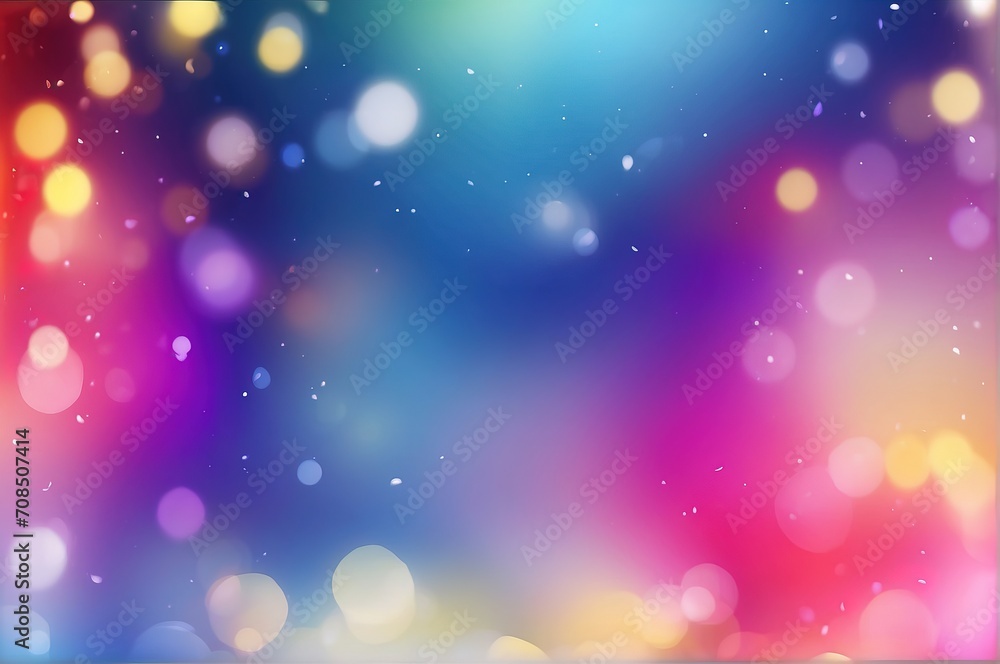 Abstract blur bokeh banner background. blue and red colors, pastel purple, blue, gold yellow, white silver, pale pink bokeh background