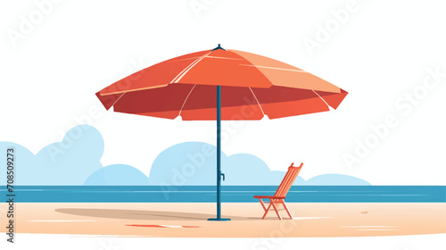 Fototapeta Naklejka Na Ścianę i Meble -  Beach umbrella vector illustration