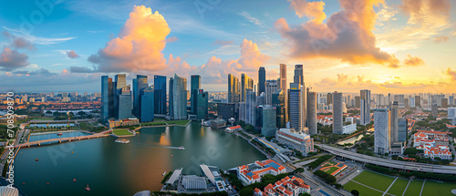 Singapore City Beautiful Panorama