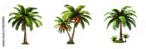 3D icon coconut tree soft smooth lighting