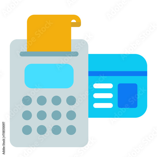 Pos Terminal icon color fill style for download (hotel pack)