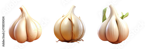 3D icon Garlic soft smooth lighting