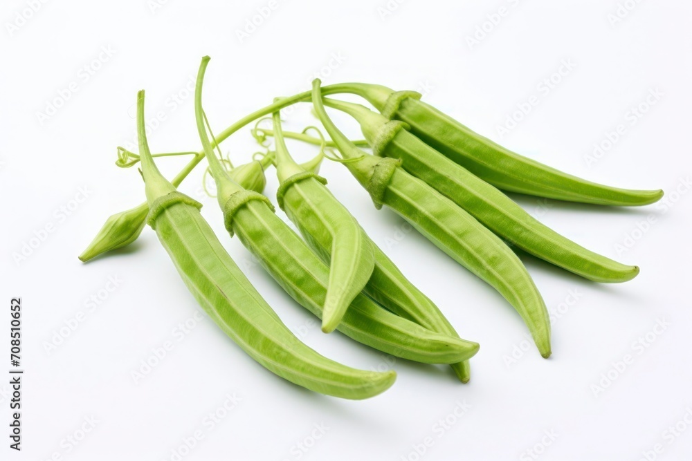 green beans on white background green beans on white background