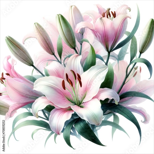 The image is an illustration of Lily   watercolor style.  