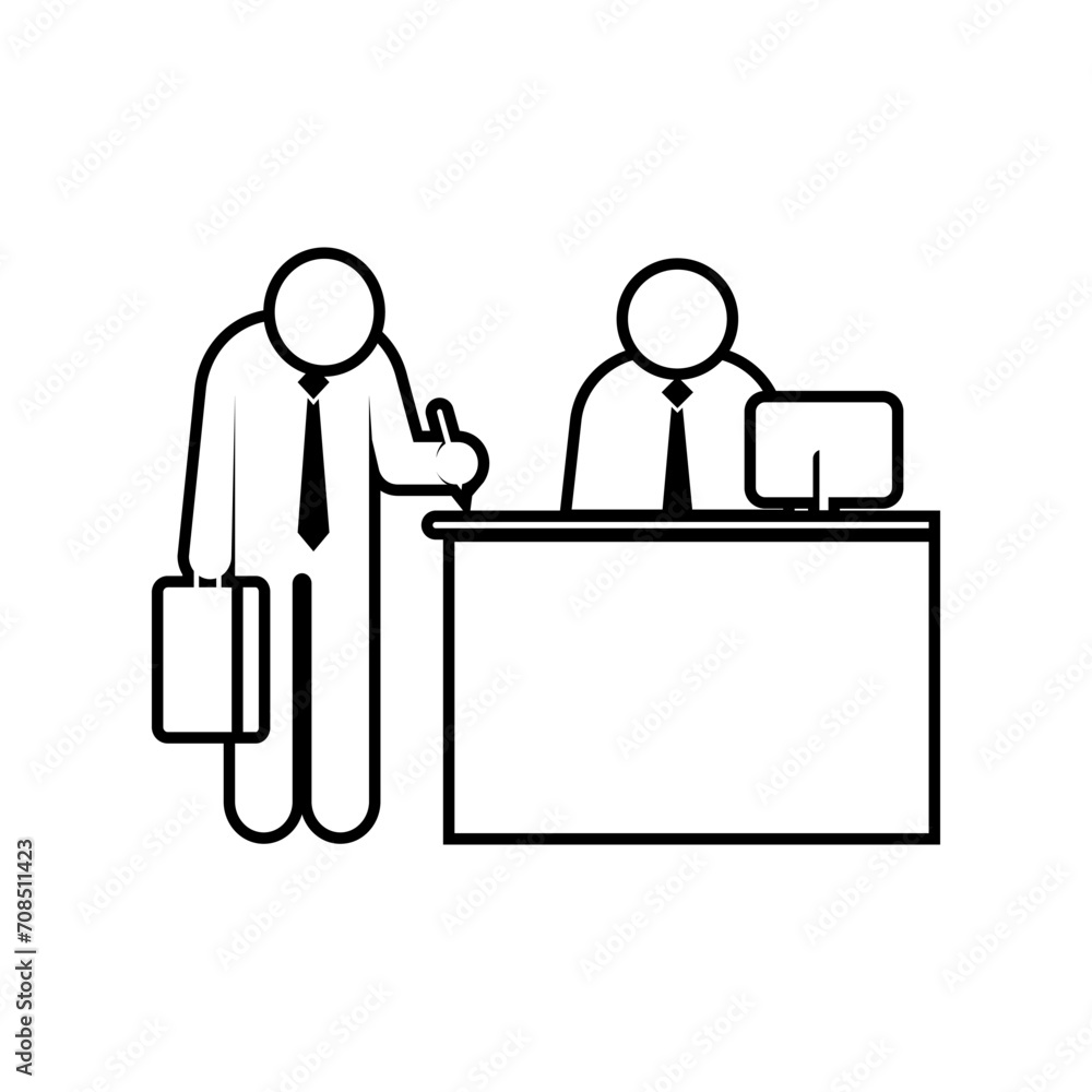 Receptionist Icon. Front Office Symbol - Vector. Receptionist Icon. Front Office Symbol - Vector.