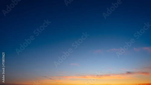 Sunset Blue Sky,Cloud Background,Evening Vivid twilight sky with dense clouds over sea beach in winter,Panorama beautiful landscape nature morning sunrise sky in Summer