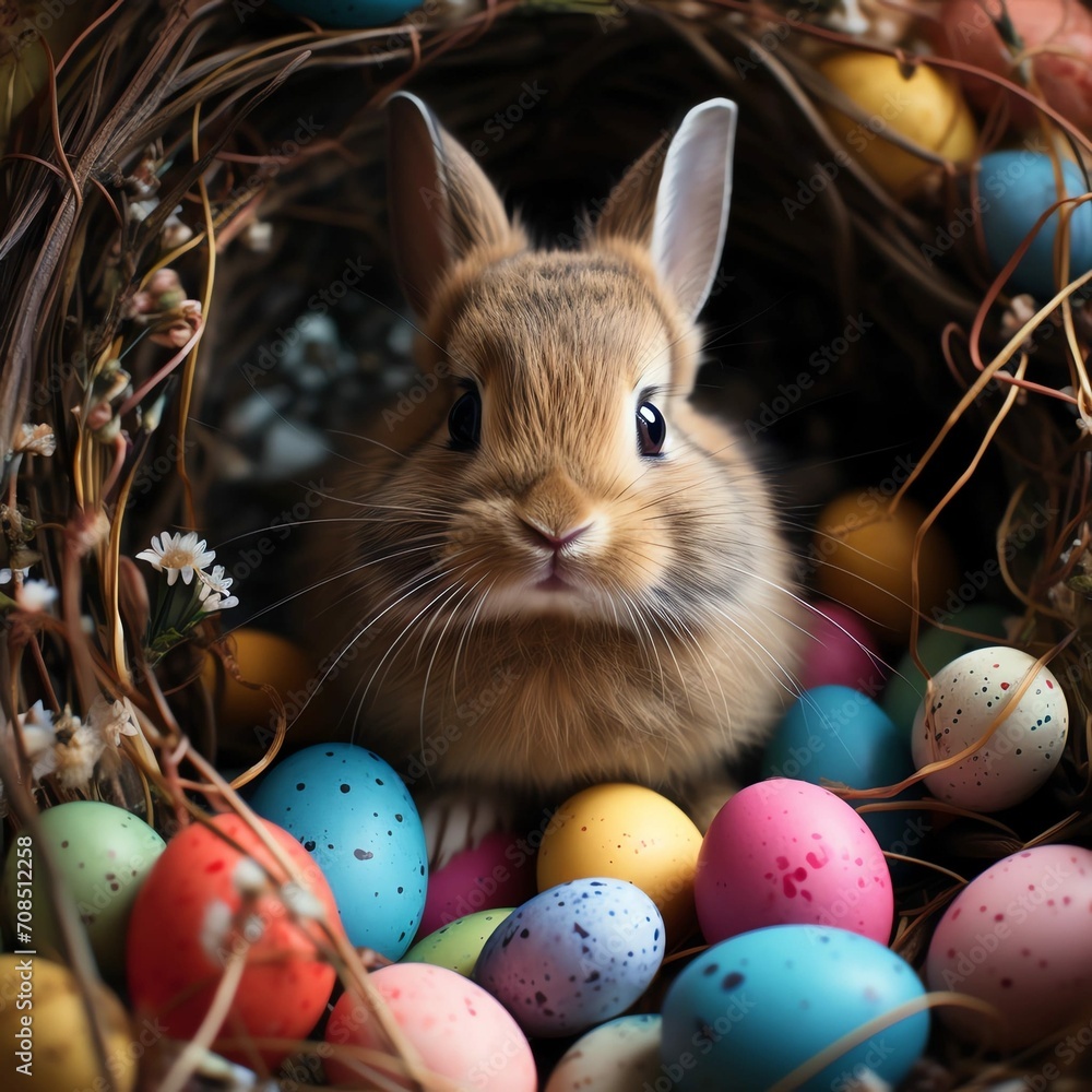 easter bunny and eggs easter bunny and eggs