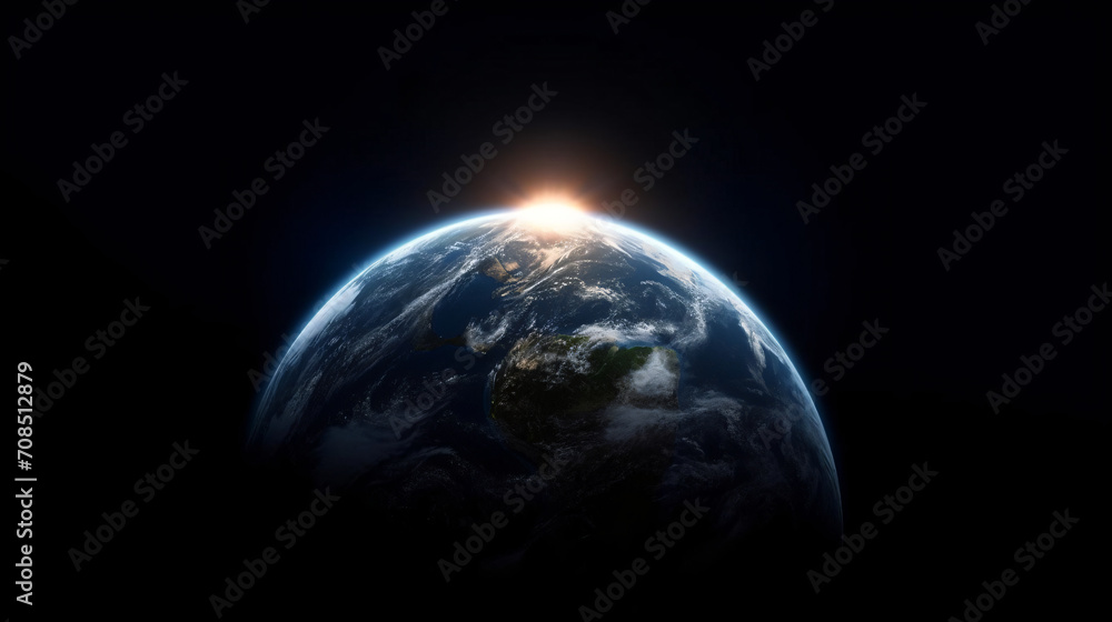 Planet earth in solar system, isolated with black background Stock ...